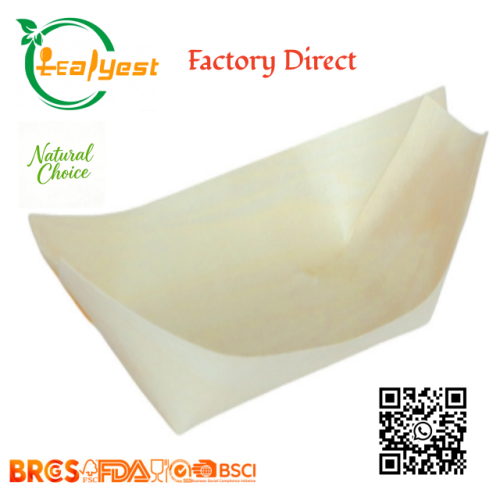 Medium-sized Eco-Friendly Disposable Wooden Boat plates
