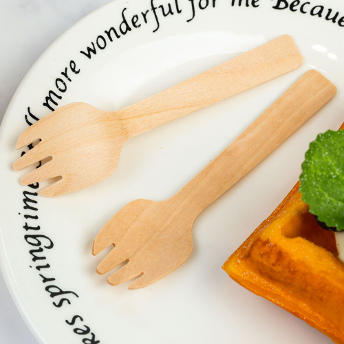 105mm Biodegradable Wooden Cutlery Sporks