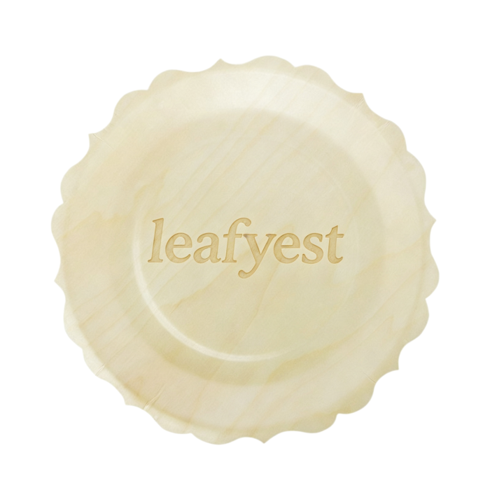 Lace Shape plate Eco-Friendly Disposable Wooden Plate