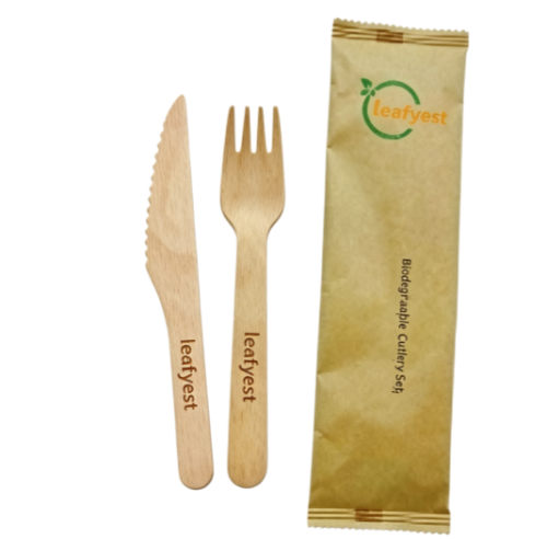 Disposable Wooden Cutlery Set Wholesale | Eco-friendly Disposable Wooden Knife Fork 2 Piece Kit