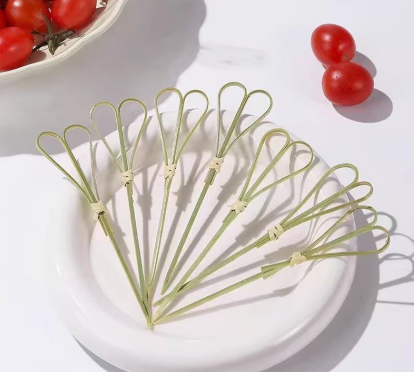 Elevate Food Presentation with Eco-Friendly Loop Bamboo Cocktail Picks