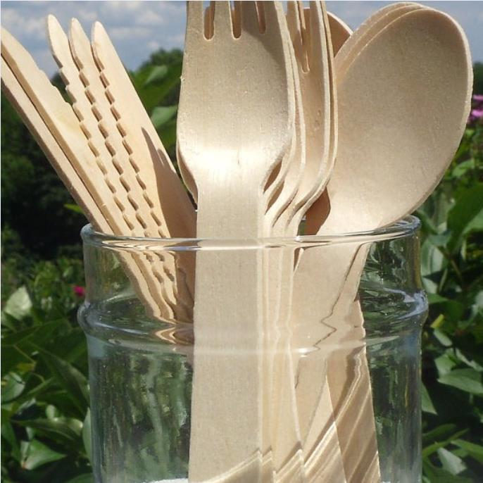 Buyer engineer reviewing finish and quality documentation for disposable wooden cutlery