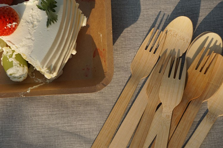 Birch and bamboo substrates used in disposable wooden tableware manufacturing
