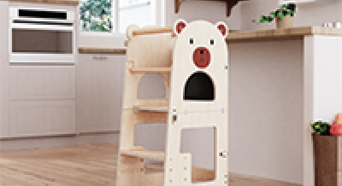 Wooden learning towers and Montessori towers produced with certified sustainable materials