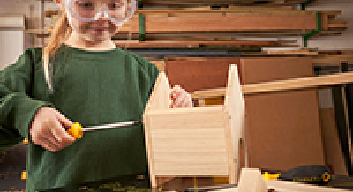 Wooden kids DIY and craft toys made from natural renewable wood materials