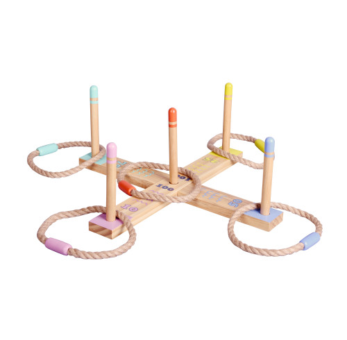 Custom Ring Toss Throw Toys - Fun Wooden Rope Ring Toss Throw Game Toys