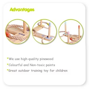 Custom Ring Toss Throw Toys - Fun Wooden Rope Ring Toss Throw Game Toys