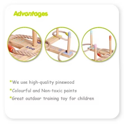 Custom Ring Toss Throw Toys - Fun Wooden Rope Ring Toss Throw Game Toys