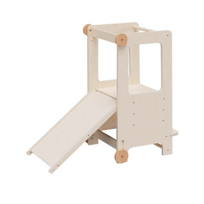 Learning tower Kitchen Montessori helper tower step stool for kids with Slide foldable step stool