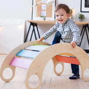 Climbing Arch Rainbow Climbing Toys for Toddlers 1-3, Indoor Wooden Montessori Climbing Set