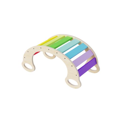 Climbing Arch Rainbow Climbing Toys for Toddlers 1-3, Indoor Wooden Montessori Climbing Set