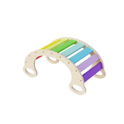 Climbing Arch Rainbow Climbing Toys for Toddlers 1-3, Indoor Wooden Montessori Climbing Set