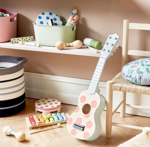 21" Childrens Kids Wooden Acoustic Wooden guitar toy for toddlers Musical Instrument