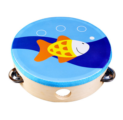 Tambourine pronunciation Drum Bell Birch Metal Jingles Percussion Gift Musical Educational