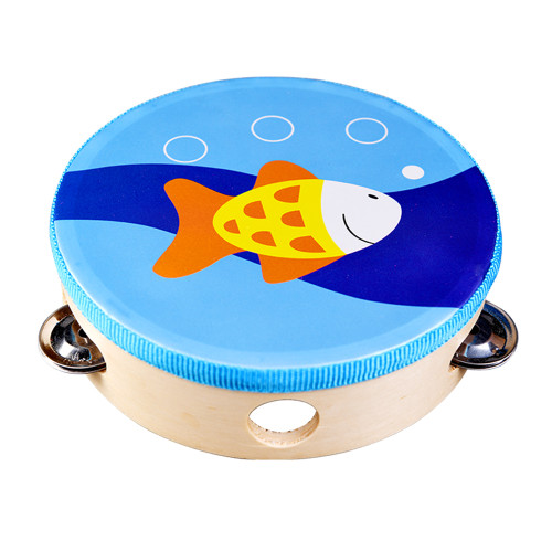 Tambourine pronunciation Drum Bell Birch Metal Jingles Percussion Gift Musical Educational