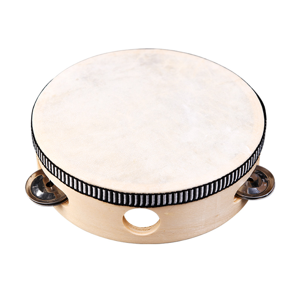 Tambourine Drum Bell Birch Metal Jingles Percussion Gift Musical Educational Drum Instrument for KTV Party Kids Games