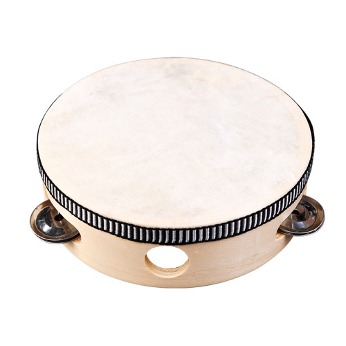 Tambourine pronunciation Drum Bell Birch Metal Jingles Percussion Gift Musical Educational Drum Instrument for KTV Party Kids Games