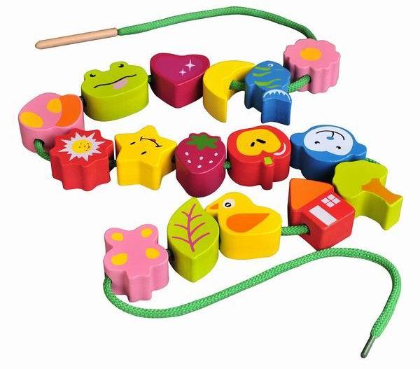 Wooden Lacing Beads Threading Toys for Toddlers Kids Fine Motor Skills Montessori Toys for 2 Year Old Girls Boys Birthday Gifts