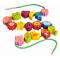 Wooden Lacing Beads Threading Toys for Toddlers Kids Fine Motor Skills Montessori Lacing Beads