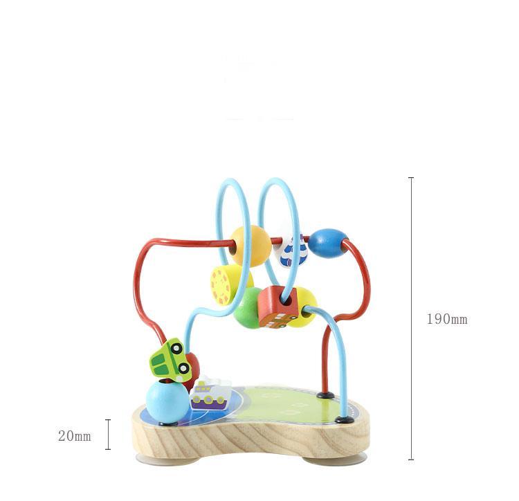 Baby Wooden Bead Maze Toy for Toddlers with Vehicle Shapes First Bead Maze Roller Coaster Educational Circle Toys for Kids Classic Gifts for Boys Girls