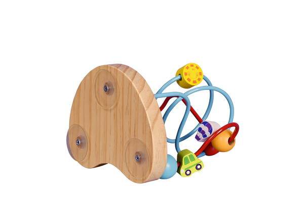 Baby Wooden Bead Maze Toy for Toddlers with Vehicle Shapes First Bead Maze Roller Coaster Educational Circle Toys for Kids Classic Gifts for Boys Girls