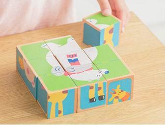 Wooden Block Puzzles Toddlers Kids Toys Montessori Learning Games Educational Interactive Toys for 3 4 5 Preschool 6 Puzzles in 1