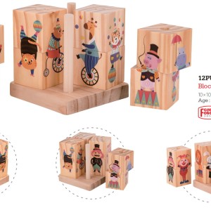 Wooden Block Stacking Puzzle with Flexible Safety Pegs and Pegboard Fun Montessori Stack Toy