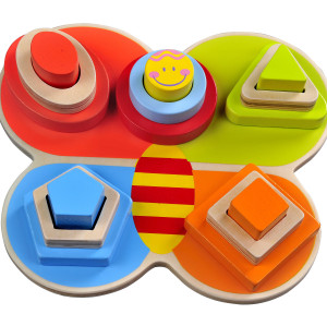 Butterfly Shape Sorter kids Wooden Stacking Montessori Toys Color Shape Sorting Board