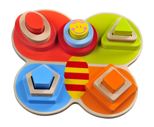 Butterfly Shape Sorter kids Wooden Stacking Montessori Toys Color Shape Sorting Board