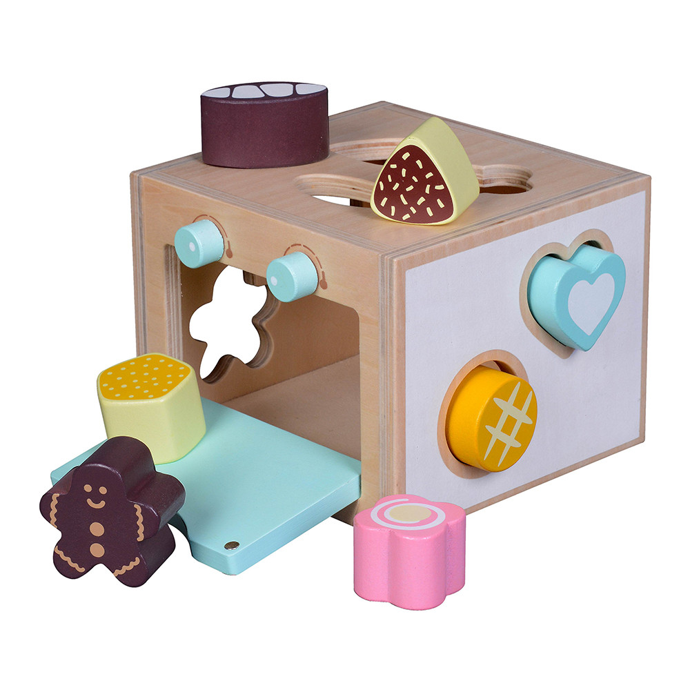 Shape Sorter "Oven" For Toddlers Kids Wooden Learning Cube Shape-Sorting Wooden Oven Toy