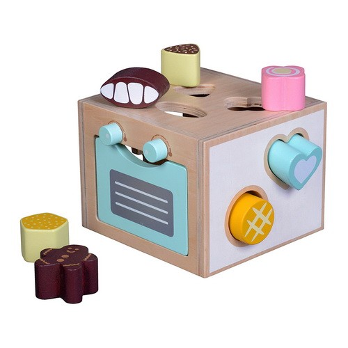 Shape Sorter "Oven" For Toddlers Kids Wooden Learning Cube Shape-Sorting Wooden Oven Toy