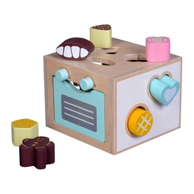 Kids Wooden Learning Cube Shape Sorting 