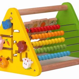 Activity Centre Triangle Toys flip Flop Alphabet Blocks Abacus Clock Activity Cube for Toddlers