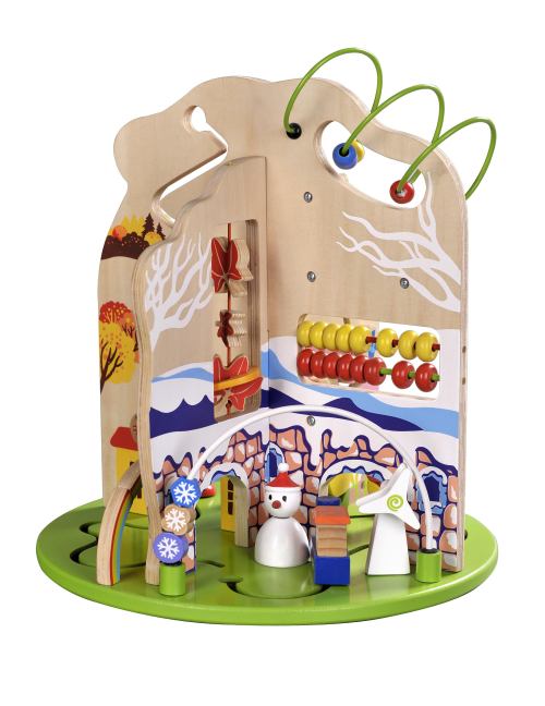 Wooden Activity center baby Colorful Seasons Wooden Toddler Activity Center with Bead Maze