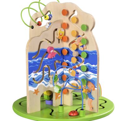 Wooden Activity center baby Colorful Seasons Wooden Toddler Activity Center with Bead Maze