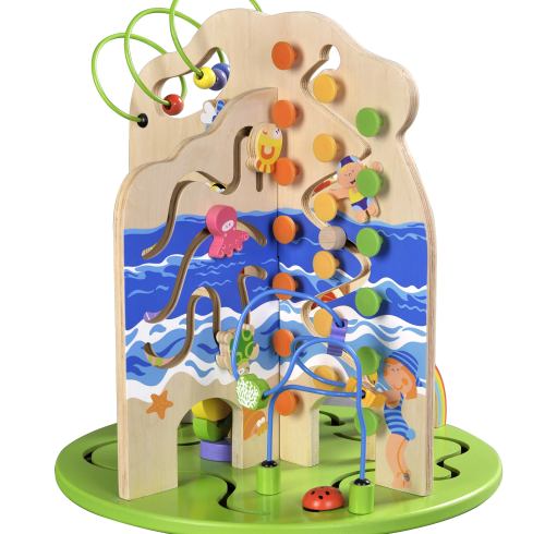 Wooden Activity center baby Colorful Seasons Wooden Toddler Activity Center with Bead Maze