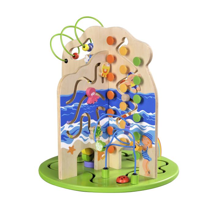 Wooden Activity center baby Colorful Seasons Wooden Toddler Activity Center with Bead Maze