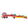 Wooden Car Carrier Truck and Cars Toy Set With 1 Truck and 6 Cars Vehicle Toys
