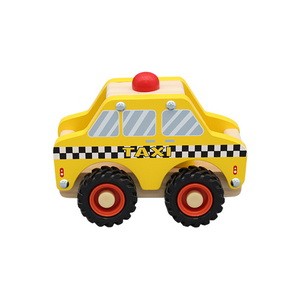 Wooden Vehicle Toys CandyCab Taxi - Premium Handcrafted Wooden Push Car Toy for Toddlers Colorful Vehicles Play Set for Boys Girls Christmas Birthday Gift