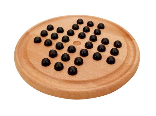 Classic Wooden Checkers Game Set, Fun Family Board Games for All Ages Wooden 2-in-1 Solitaire