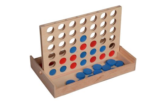 Wooden 4-In-A-Row Game Eco-Friendly Products, for Adults and Kids Aesthetic Board Games