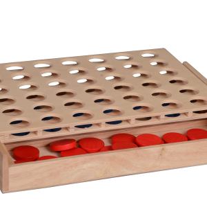 Wooden 4-In-A-Row Game Eco-Friendly Products, for Adults and Kids Aesthetic Board Games