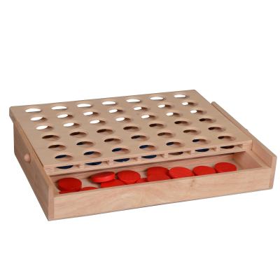 Wooden 4-In-A-Row Game Eco-Friendly Products, for Adults and Kids Aesthetic Board Games