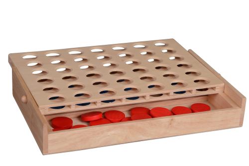 Wooden 4-In-A-Row Game Eco-Friendly Products, for Adults and Kids Aesthetic Board Games