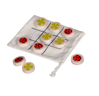 Tic Tac Toe Board Game with Cloth Bag Coffee Table Decor Road Trip Travel Game for Family