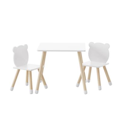 Kid Wooden Children Study Table And Bear Head Chair For Toddlers Table and Bear Head Chair Set