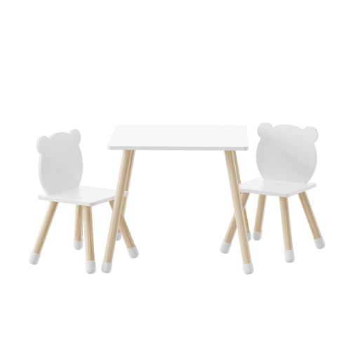 Kid Wooden Children Study Table And Bear Head Chair For Toddlers Table and Bear Head Chair Set