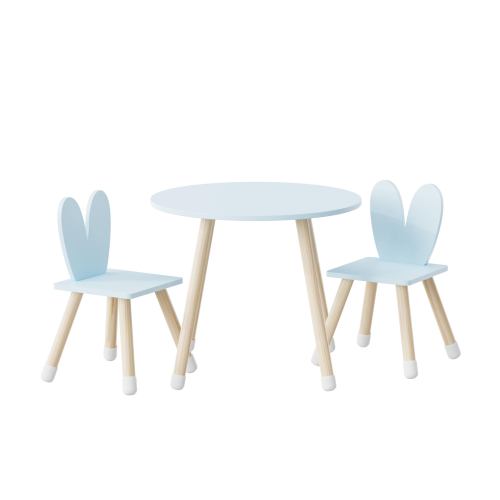 Kids Wooden Table And Rabbitor Chair Set Wooden Activity Play Table Set Children Wooden Multi-Activity Table