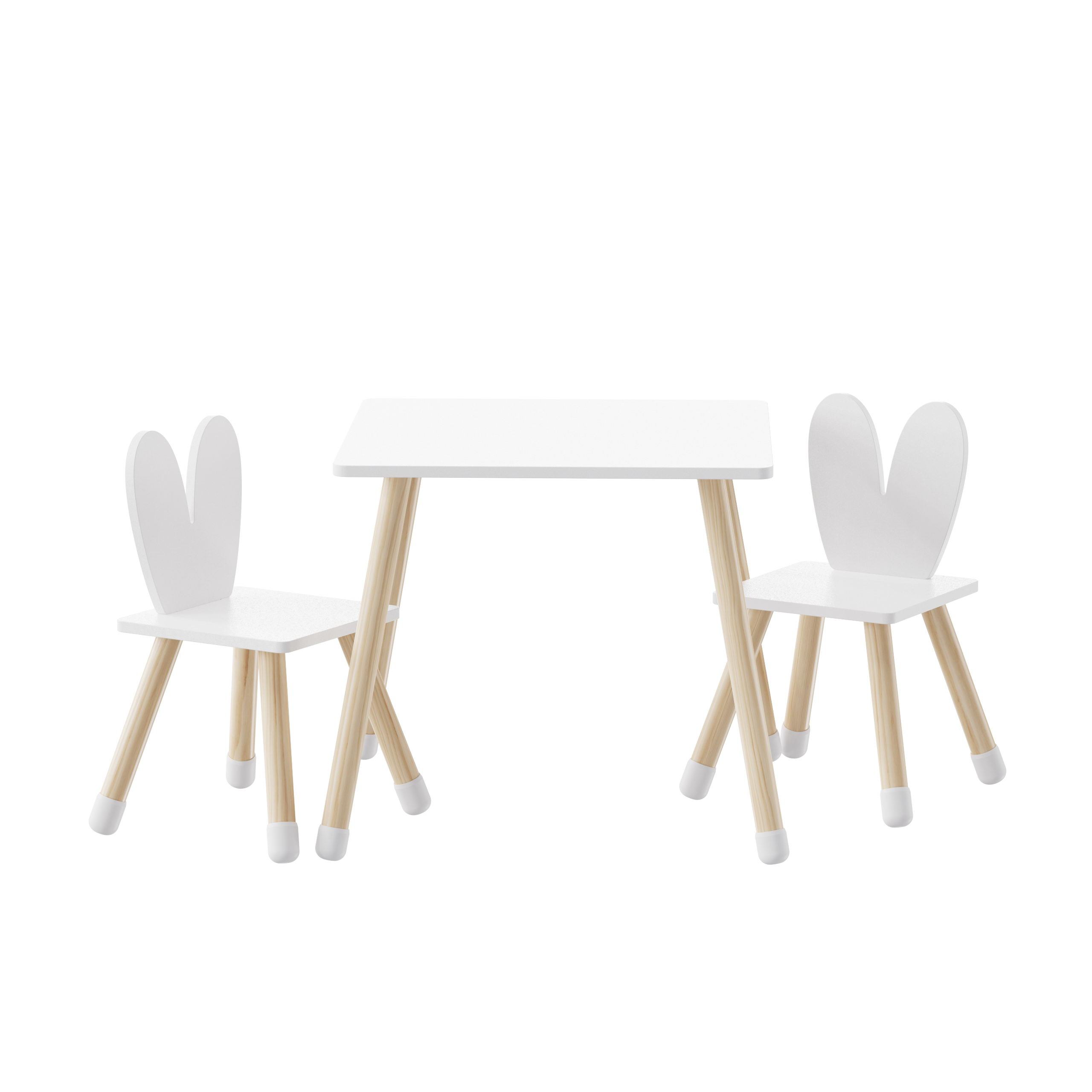 Kids Wooden Table And Rabbitor Chair Set Wooden Activity Play Table Set Children Wooden Multi-Activity Table