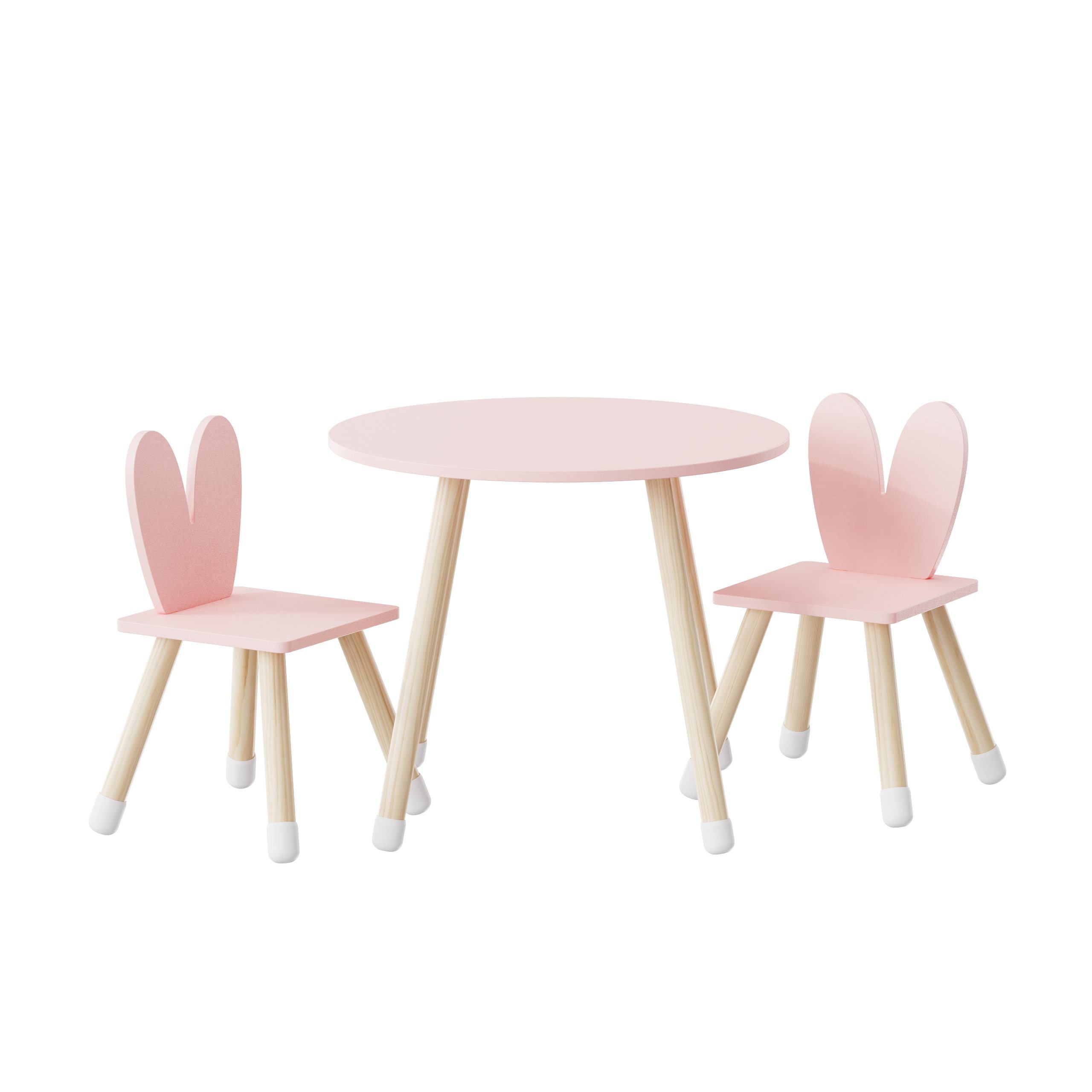 Kids Wooden Table And Rabbitor Chair Set Wooden Activity Play Table Set Children Wooden Multi-Activity Table